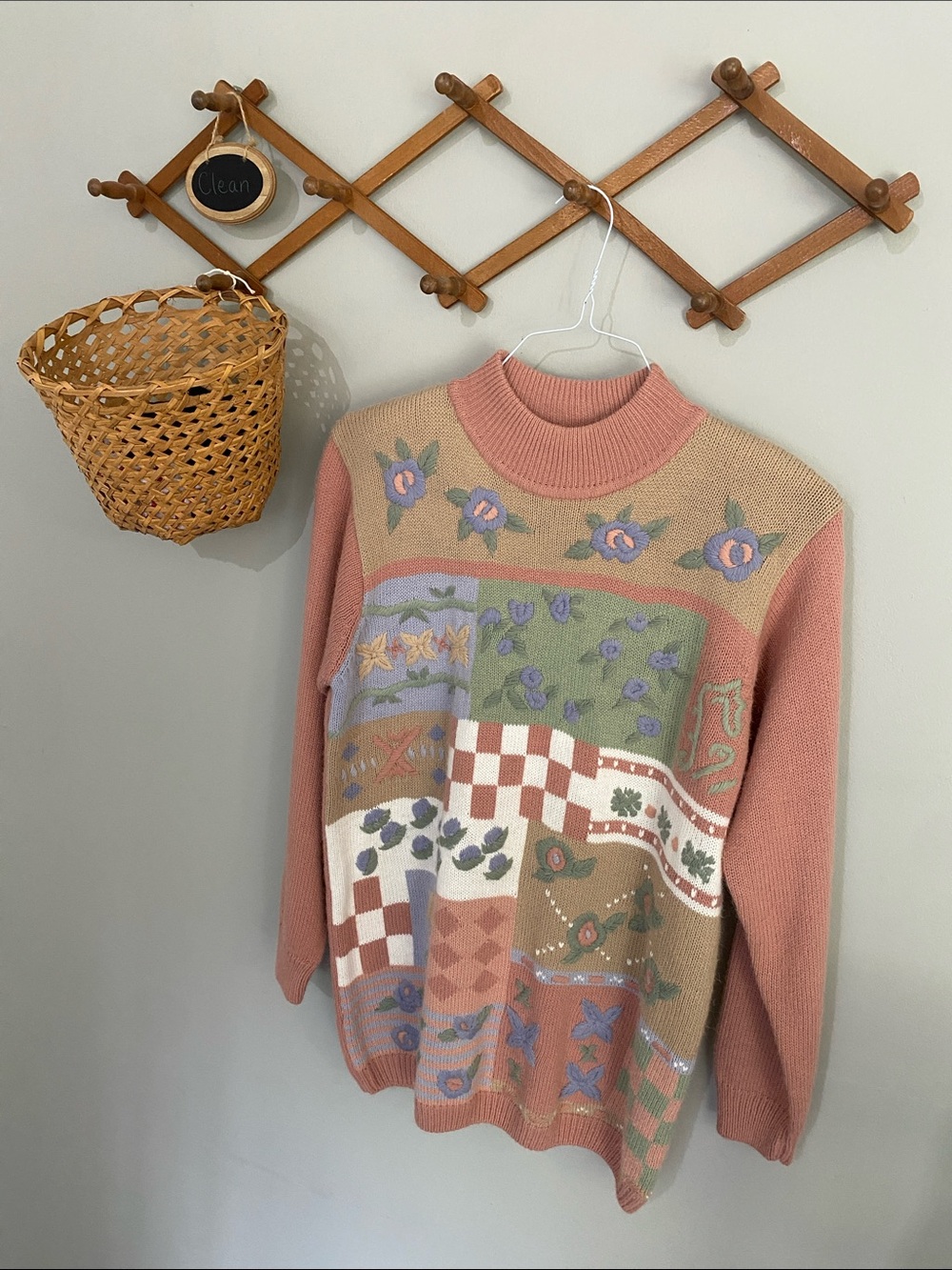 Vintage Pastel Floral Lavender Lilac Cottagecore Grandmacore Sweater